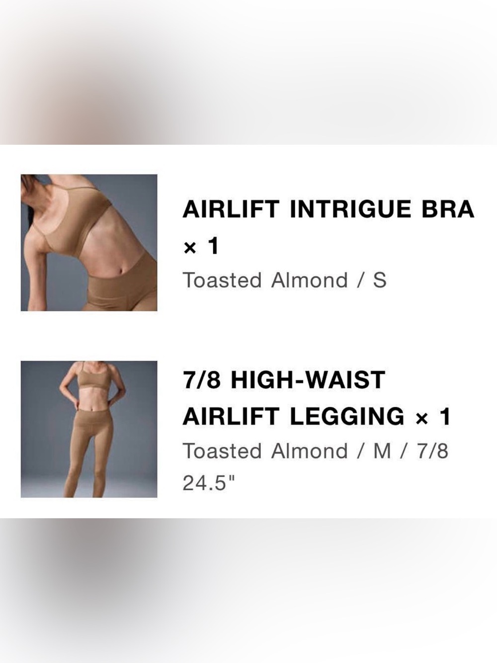 ALO Yoga Airlift Legging and Bra - Toasted Almond